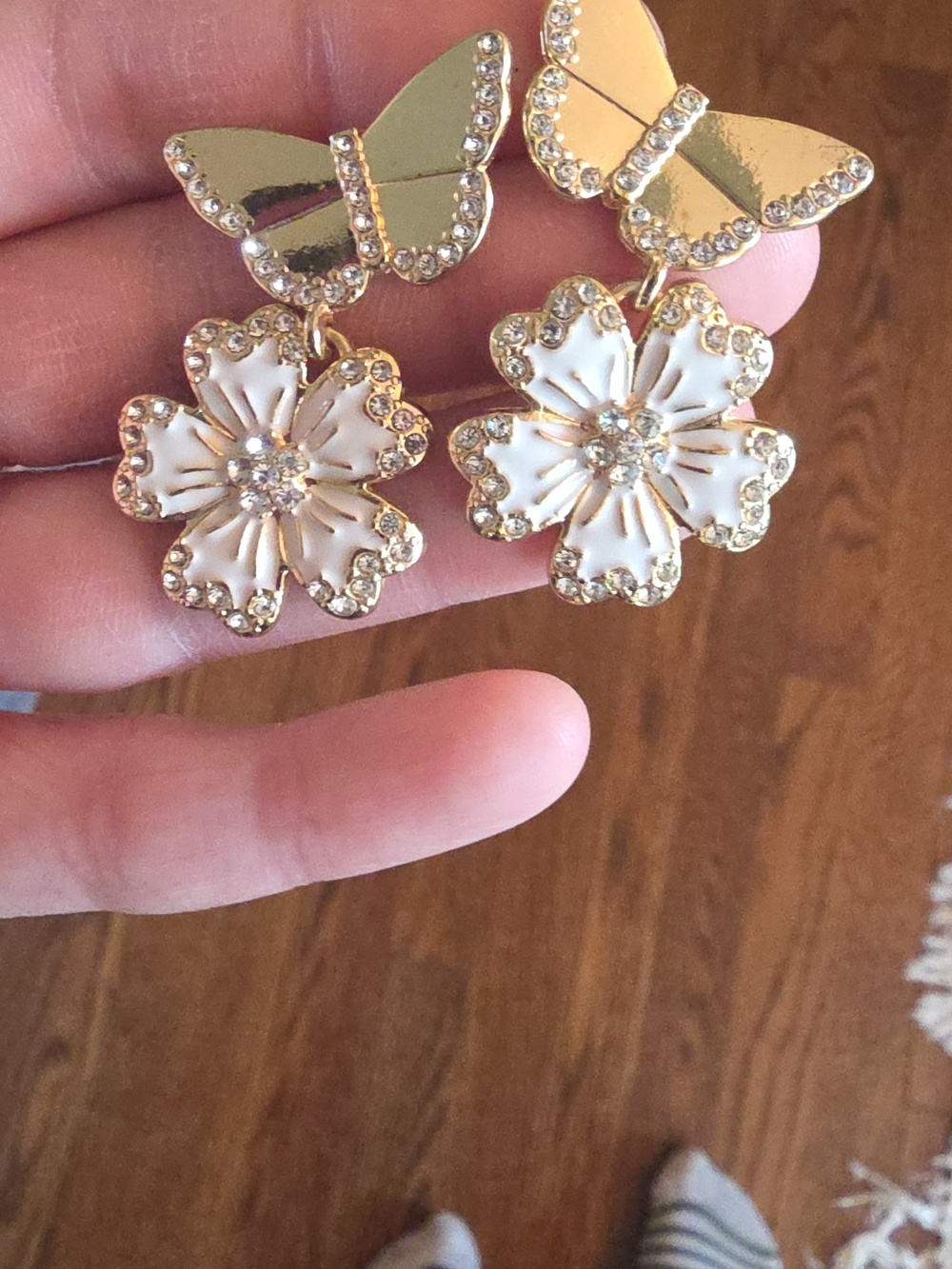 Sugar Fix by BaubleBar Butterfly & Flower Gold-Tone Drop Earrings